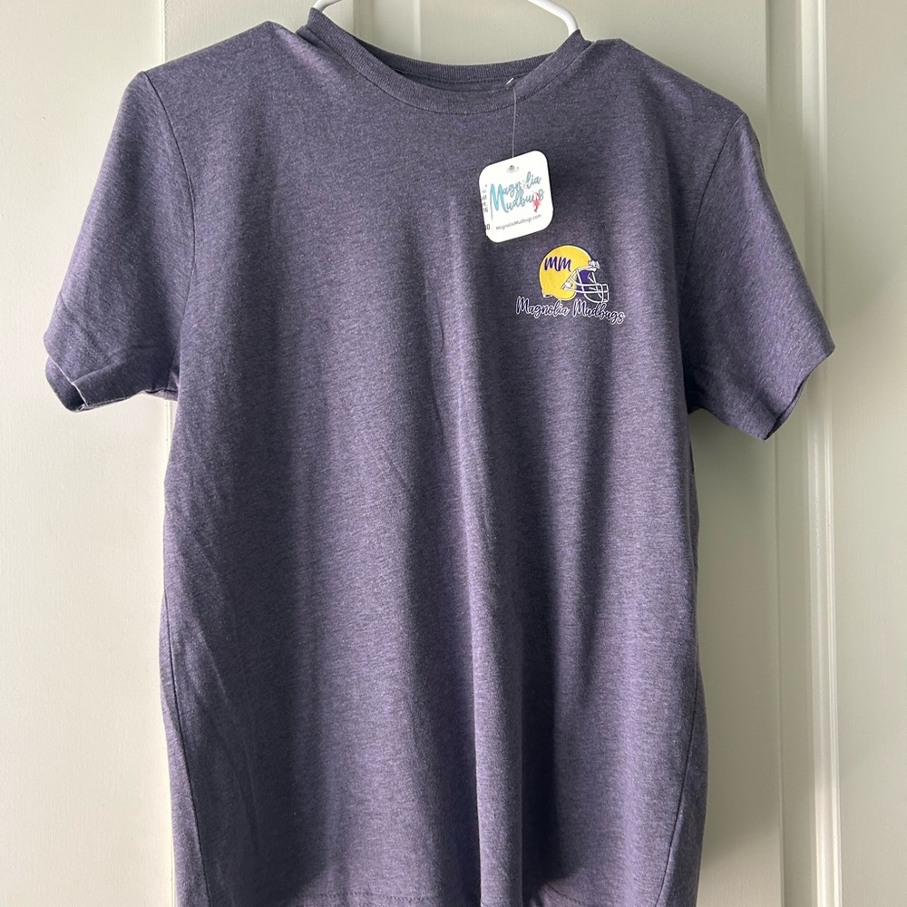 Magnolia Mudbugs Short Sleeve Tee in Purple. Boys of Fall LSU